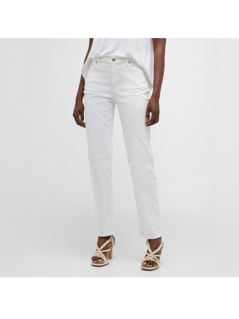 Eileen Fisher Organic Cotton Jean in White Sz 8 stretch